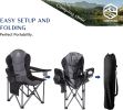 Outdoor Padded Camping Chair with Lumbar Back Support