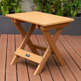 TALE Adirondack Portable Folding Side Table Square All-Weather and Fade-Resistant Plastic Wood Table Perfect for Outdoor Garden, Beach, Camping, Picni