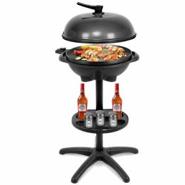 Electric Grill 1350W Non Stick 4 Temperature Settings Outdoor Garden Camping