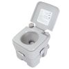 5.3 Gallon 20L Flush Outdoor Indoor Travel Camping Portable Toilet for Car; Boat; Caravan; Campsite; Hospital; Gray