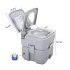 5.3 Gallon 20L Flush Outdoor Indoor Travel Camping Portable Toilet for Car; Boat; Caravan; Campsite; Hospital; Gray