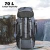 Outdoor Sport 70L Travel Hiking Camping Backpack big Rucksack Bag Black