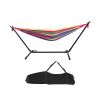 Free sipping Hammock Set Steel Stand Outdoor Camping Hanging Swing Bed Stripe YJ