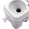 5.3 Gallon 20L Flush Outdoor Indoor Travel Camping Portable Toilet for Car; Boat; Caravan; Campsite; Hospital; Gray