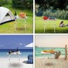 Folding Table Camping Table Rolling Up Portable Iron Legs Frame Compact Aluminum Table for Outdoor Picnic Hiking BBQ