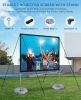 MOOKA Projector Screen with Stand-100 inch, Portable Indoor Outdoor Projector Screen Fordable, 16:9 4K HD Wrinkle-Free Outdoor Movie Screen with Carry