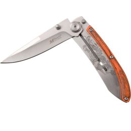 MTech Folder 3.25 in Blade Wood-Stainless Steel Handle