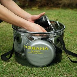 Outdoor Folding Bucket Camping Car Portable Bucket (Color: Green, Capacity: 30L)