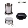 Stainless Steel Folding Cup; Portable Ultralight Collapsible Travel Cup; Outdoor Retractable Drinking Glass & EVA Case Set; Foldable Cup With Keychain