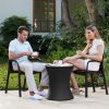 Patio Furniture Rattan Style Patio Beverage Cooler Bar Table