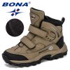 BONA 2020 New Designers Outdoor Snow Boots Boys Girls Plush Sneakers Terkking Boots Children Hiking Mountain Climbing Camping