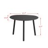 Outdoor Side Table Aluminum Unique Shape Weather Resistant Patio Coffee Table Bedside Table, Black