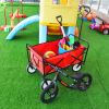 Outdoor Folding Wagon Garden ;  Large Capacity Folding Wagon Garden Shopping Beach Cart ; Heavy Duty Foldable Cart;  for Outdoor Activities;  Beaches;