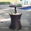 Patio Furniture Rattan Style Patio Beverage Cooler Bar Table